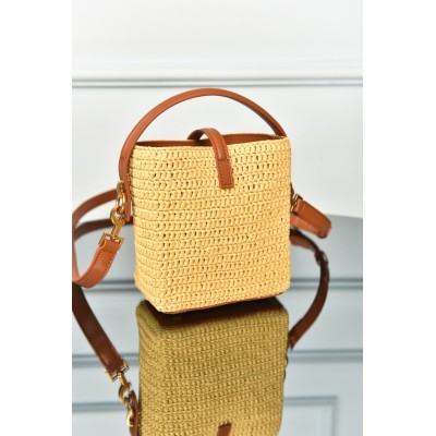 Saint Laurent Le 37 Mini in Raffia