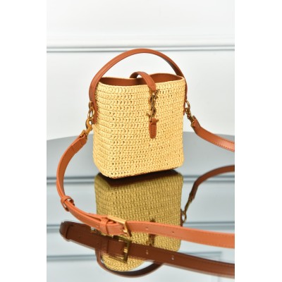 Saint Laurent Le 37 Mini in Raffia