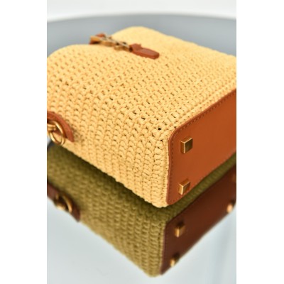 Saint Laurent Le 37 Mini in Raffia