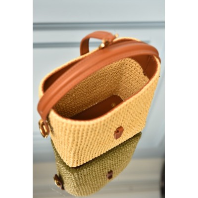 Saint Laurent Le 37 Mini in Raffia