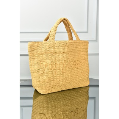 Saint Laurent Raffia Tote Bag