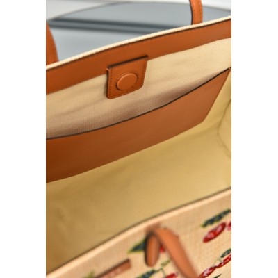 Valentino Garavani Antibes Medium Shopping Bag in Jacquard Raffia