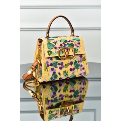 Valentino Garavani VSling Small Handbag in Raffia