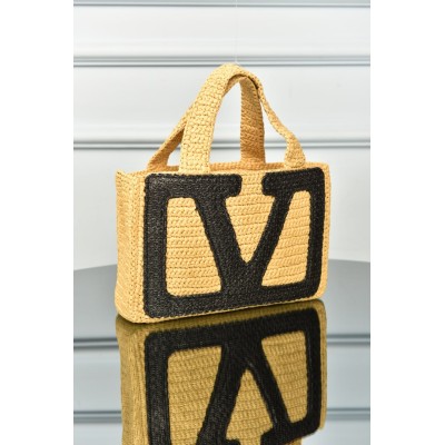 Valentino Garavani Viva Superstar Small Shopping Bag in Raffia