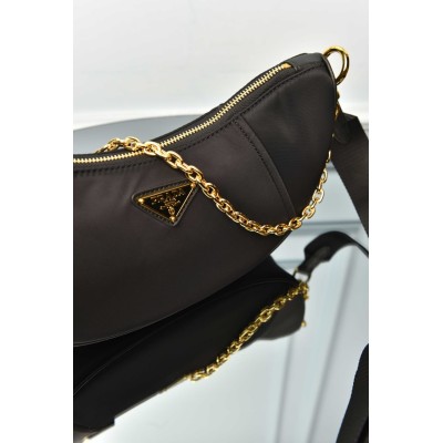 Prada Demi-Lune Re-Nylon Shoulder Bag
