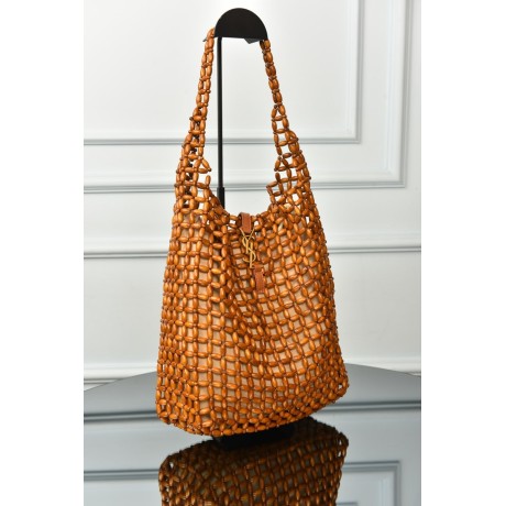 Saint Laurent Supple Bucket in Wood Beads