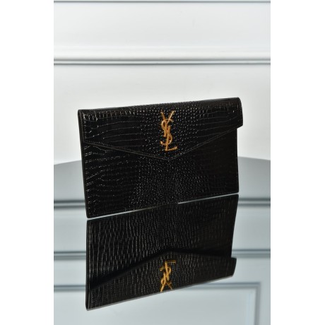Saint Laurent Uptown Pouch in Crocodile Embossed