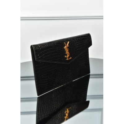 Saint Laurent Uptown Pouch in Crocodile Embossed