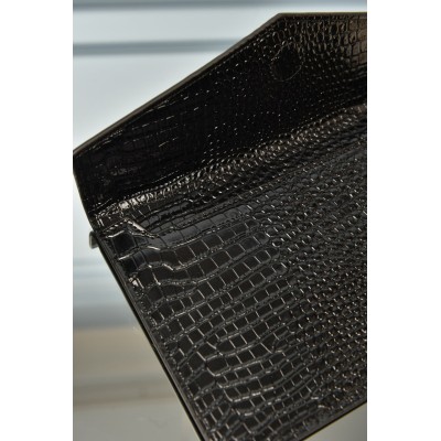 Saint Laurent Uptown Pouch in Crocodile Embossed