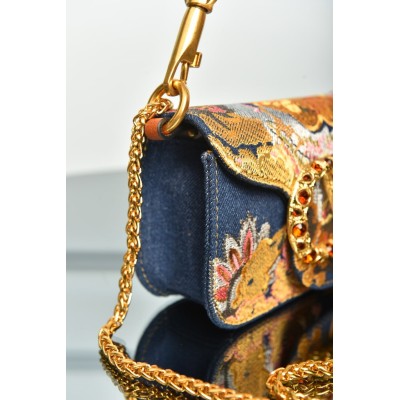 Valentino Garavani Small Loco Bag with Floral Embroidered