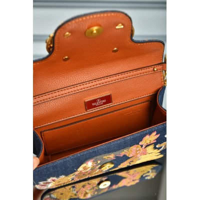 Valentino Garavani Small Loco Bag with Floral Embroidered