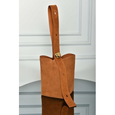 Loewe Medium Pebble Bucket in Suede