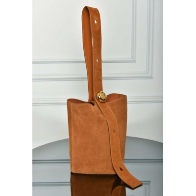 Loewe Medium Pebble Bucket in Suede