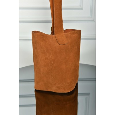 Loewe Medium Pebble Bucket in Suede