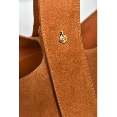 Loewe Medium Pebble Bucket in Suede