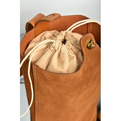 Loewe Medium Pebble Bucket in Suede