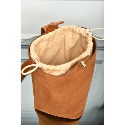 Loewe Medium Pebble Bucket in Suede