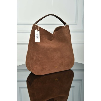 Prada Large Suede Shoulder Bag