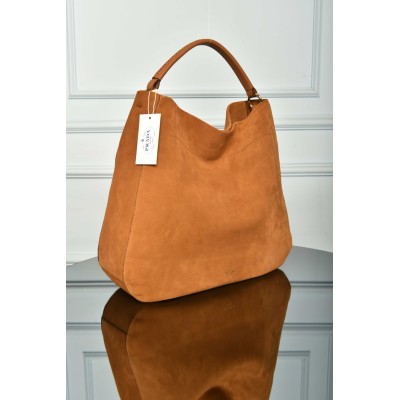 Prada Large Suede Shoulder Bag