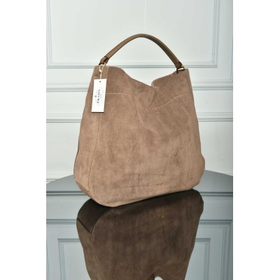 Prada Large Suede Shoulder Bag