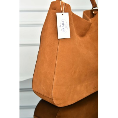 Prada Large Suede Shoulder Bag