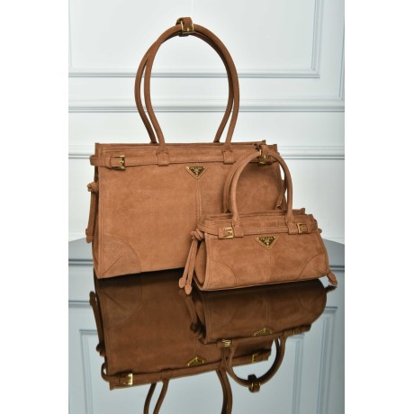 Prada Bonnie Large Suede Handbag