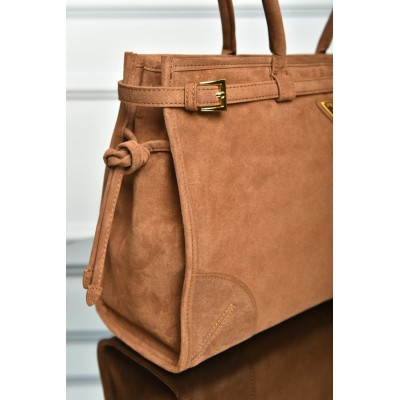Prada Bonnie Large Suede Handbag