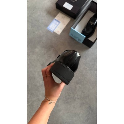 Prada Chocolate Brushed Leather Loafers