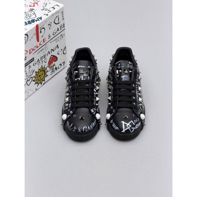 Dolce & Gabbana Portofino Spike-Stud Low-Top Sneaker