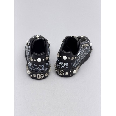 Dolce & Gabbana Portofino Spike-Stud Low-Top Sneaker