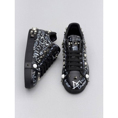 Dolce & Gabbana Portofino Spike-Stud Low-Top Sneaker