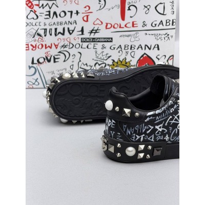 Dolce & Gabbana Portofino Spike-Stud Low-Top Sneaker