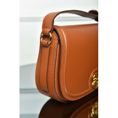 Chloe Horse Medal Saddle Bag in Grained Leather
