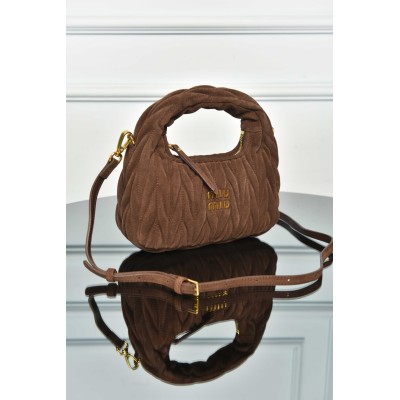 Miu Miu Wander Matelasse Suede Bag