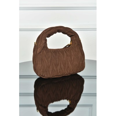 Miu Miu Wander Matelasse Suede Bag