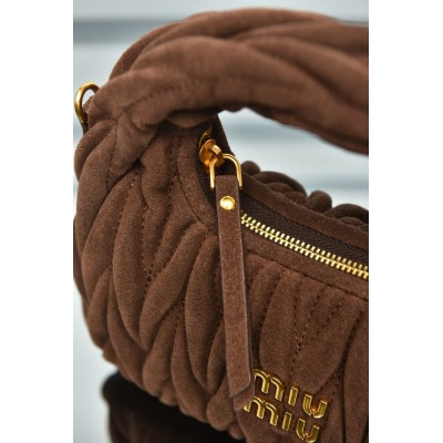 Miu Miu Wander Matelasse Suede Bag