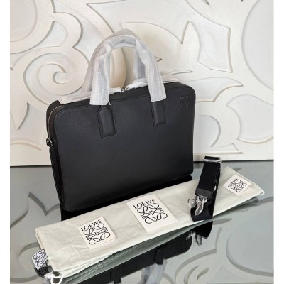 Loewe Goya Thin Briefcase In Soft Grained Calfskin