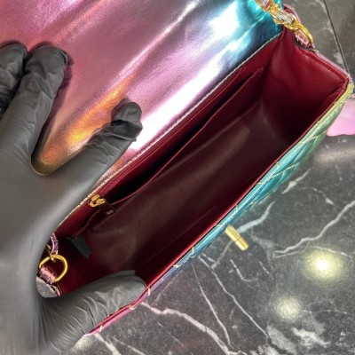 Chanel 1.75 Patent Leather Bag with Chain and Goldball Hardware