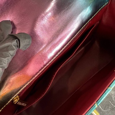 Chanel 1.75 Patent Leather Bag with Chain and Goldball Hardware