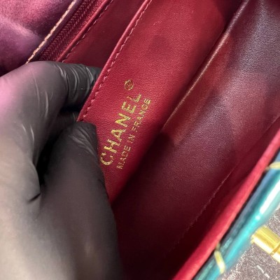 Chanel 1.75 Patent Leather Bag with Chain and Goldball Hardware