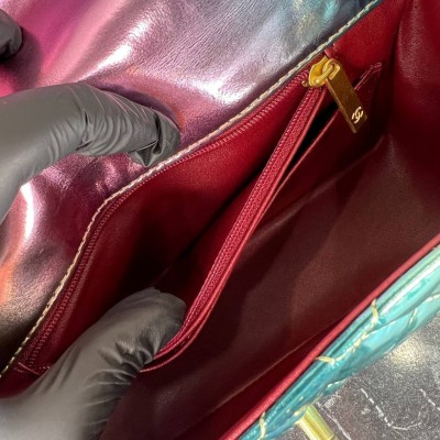 Chanel 1.75 Patent Leather Bag with Chain and Goldball Hardware