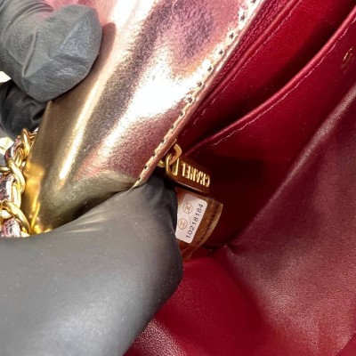 Chanel 1.75 Patent Leather Bag with Chain and Goldball Hardware