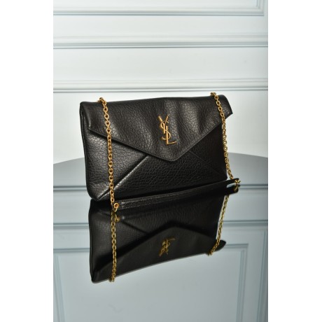 Saint Laurent Cassandre Pouch on Chain In Lambskin