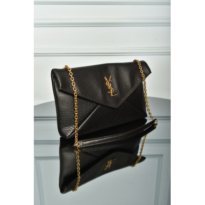 Saint Laurent Cassandre Pouch on Chain In Lambskin