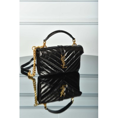 Saint Laurent College Mini In Shiny Leather