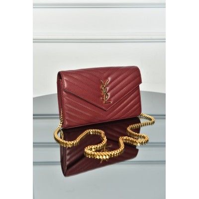 Saint Laurent Cassandre Envelope Chain Wallet