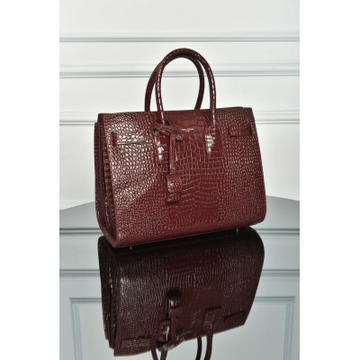 Saint Laurent Sac De Jour in Crocodile Embossed Leather