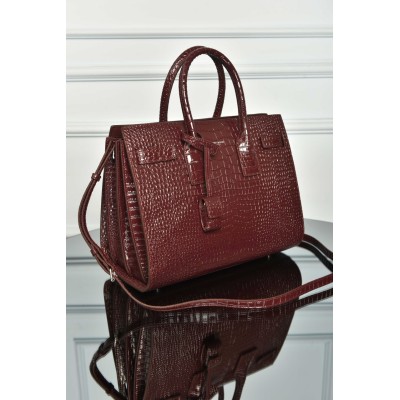Saint Laurent Sac De Jour in Crocodile Embossed Leather