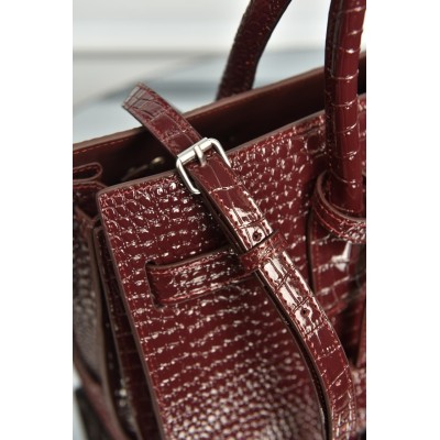 Saint Laurent Sac De Jour in Crocodile Embossed Leather