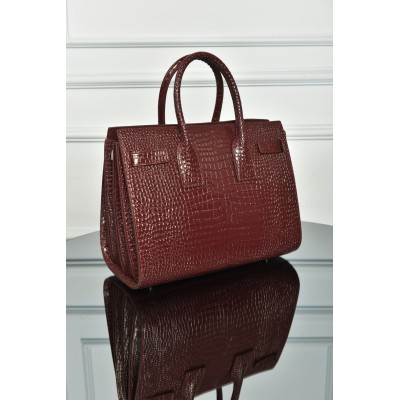 Saint Laurent Sac De Jour in Crocodile Embossed Leather